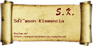 Sámson Klemencia névjegykártya